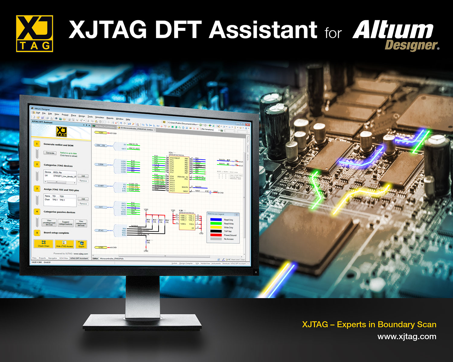 XJTAG DFT plugina Altium Designer-erako